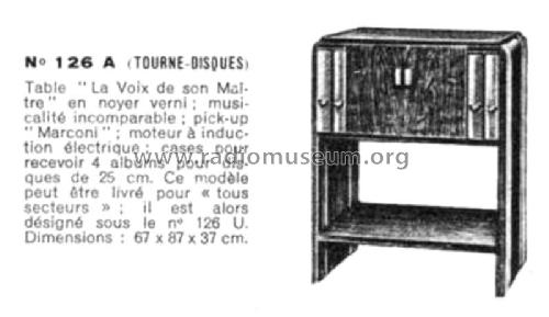 Table tourne-disques 126U; Pathé-Marconi, Les (ID = 1473725) Sonido-V