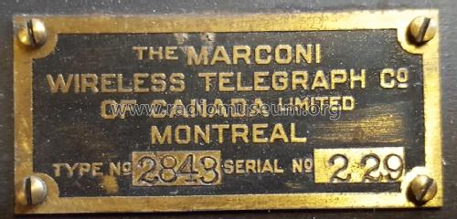 Receiver Type 2843; Marconi Wireless, (ID = 2335846) Crystal