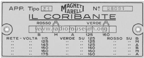 Coribante ; Marelli Radiomarelli (ID = 1460302) Radio