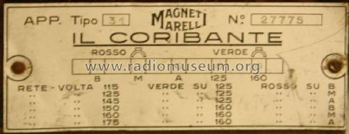 Coribante ; Marelli Radiomarelli (ID = 288026) Radio
