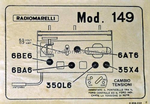 RD149; Marelli Radiomarelli (ID = 2196975) Radio