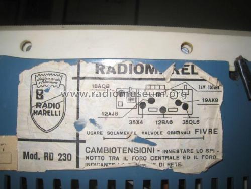RD230; Marelli Radiomarelli (ID = 1756897) Radio