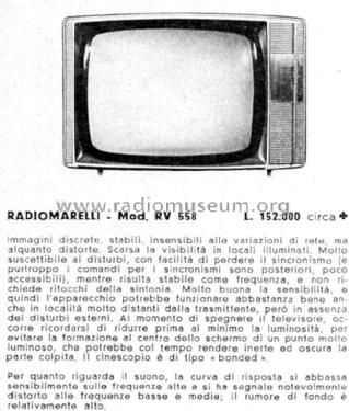 RV558; Marelli Radiomarelli (ID = 2861933) Television