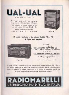 Ual Ual II Doppia Onda Tipo A 69; Marelli Radiomarelli (ID = 2463248) Radio