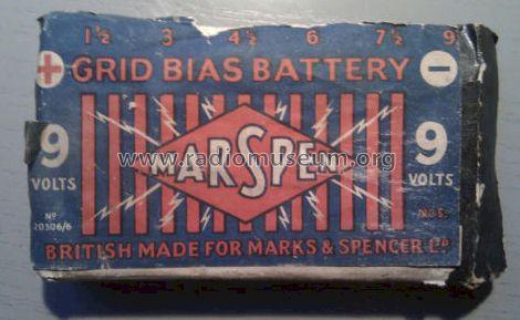 Marspen Grid Bias Battery 9 Volts; Marks and Spencer (ID = 1010811) Power-S