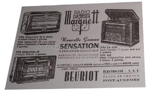 Radio-Phono RP6520; Marquett-Radio (ID = 1730688) Radio