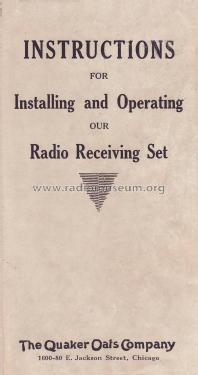 Quaker Oats Radio Receiving Set ; Marquette Radio Corp (ID = 2253423) Galène