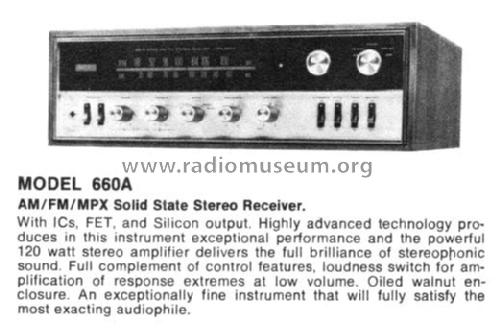 Solid State AM/FM/MPX Stereo Receiver FAX-660A; Martel Electronics (ID = 1500276) Radio