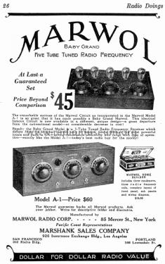 Model A-1; Marwol Radio Corp.; (ID = 2443703) Radio