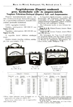 Depréz rendszerű hordozható voltmeter hkD 11909; Marx és Mérei (ID = 2050494) Equipment