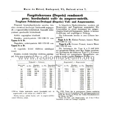 Depréz rendszerű hordozható ampermeter hnD. 11927; Marx és Mérei (ID = 2051109) Equipment