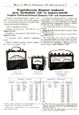 Depréz rendszerű hordozható volt- és ampermeter hkD-hnD 11934; Marx és Mérei (ID = 2050478) Equipment