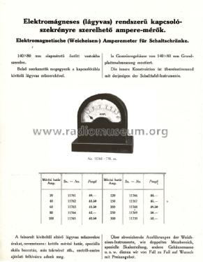 Elektromágneses Ampermérő Kapcsolószekrénybe ; Marx és Mérei (ID = 2034850) Equipment