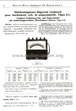 Elektromágneses Hordozható Ampermérő h L. 11898- 40 A; Marx és Mérei (ID = 2039130) Equipment