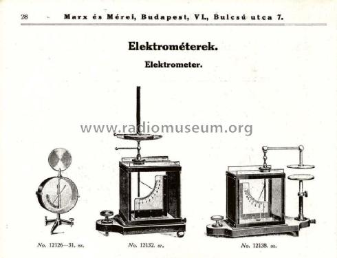 Elektrometer 12126; Marx és Mérei (ID = 2047739) Equipment