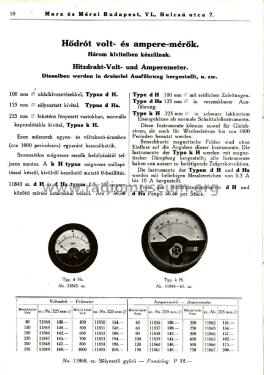 Hődrótos Ampermérő k H. 11856-40 A; Marx és Mérei (ID = 2037305) Equipment