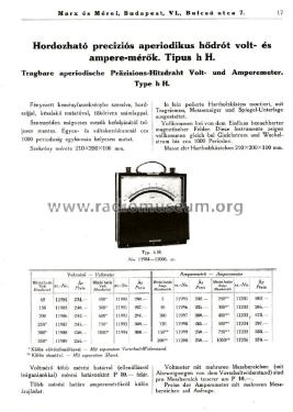 Hordozható preciziós aperiodikus hődrót voltmérő 11994-1000V; Marx és Mérei (ID = 2041173) Equipment