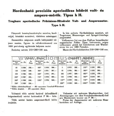 Hordozható preciziós aperiodikus hődrót voltmérő hH. 11987; Marx és Mérei (ID = 2054292) Ausrüstung