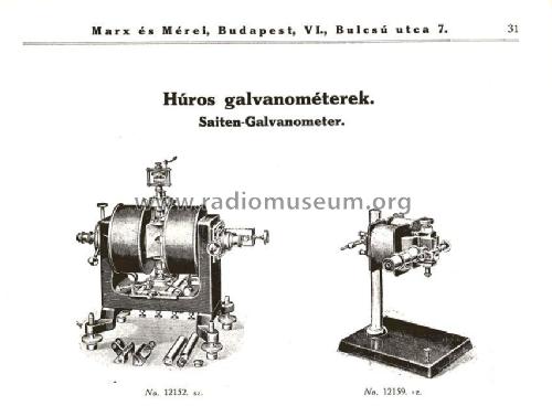 Húros galvanometer 12152; Marx és Mérei (ID = 2047751) Equipment