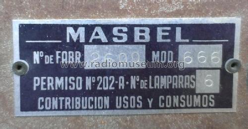 Celeste 666; Masbel; Madrid (ID = 1740447) Radio