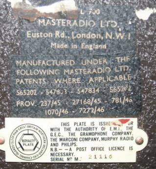 700 ; Masteradio, London (ID = 302635) Car Radio