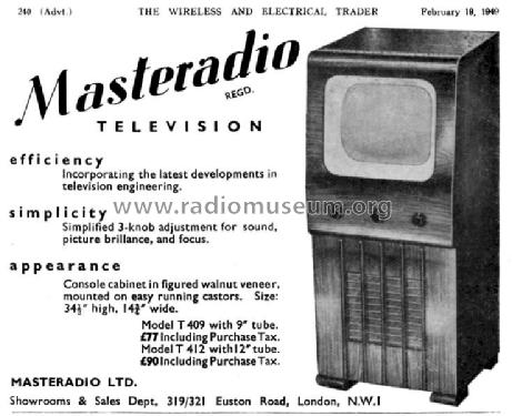 T409; Masteradio, London (ID = 1047605) Television