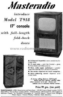 T918; Masteradio, London (ID = 1047992) Television