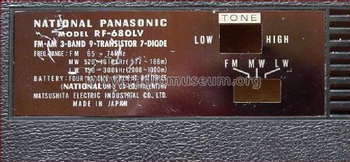 National Panasonic FM-AM 3-Band 9-Transistor RF-680LV; Panasonic, (ID = 1487701) Radio