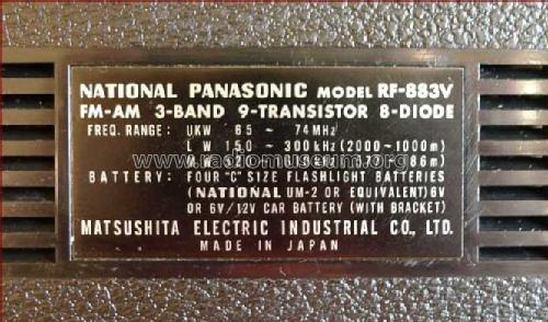 National Panasonic FM-AM 3-Band 9-Transistor RF-883V; Panasonic, (ID = 1487843) Radio