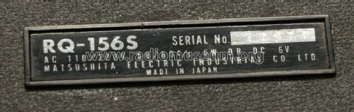 National Solid State Tape Recorder RQ-156S; Panasonic, (ID = 477031) Reg-Riprod