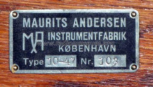 Univers 10-47; Maurits Andersen (ID = 495958) Equipment