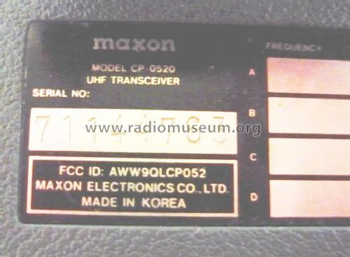 UHF Transceiver CP-0520; Maxon America Inc.; (ID = 1824876) Commercial TRX