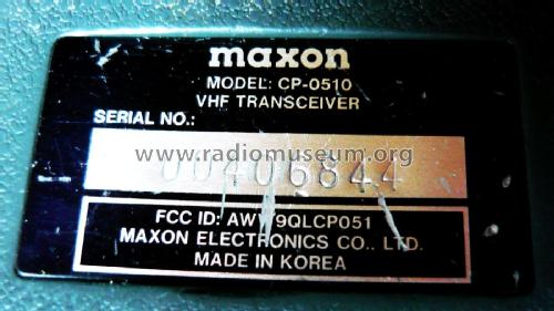 VHF Transceiver CP-0510; Maxon America Inc.; (ID = 1824908) Commercial TRX