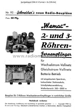 2- und 3-Röhren-Fernempfänger Wemac RFE II W; May & Christe; (ID = 2554513) Kit