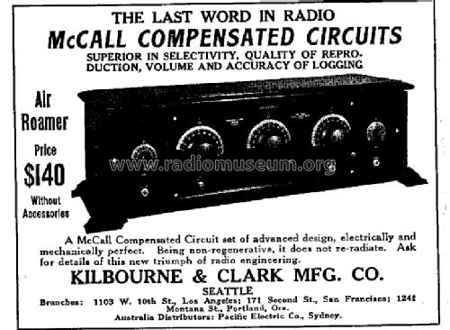 McCall Air Roamer ; Kilbourne & Clark (ID = 1565881) Radio