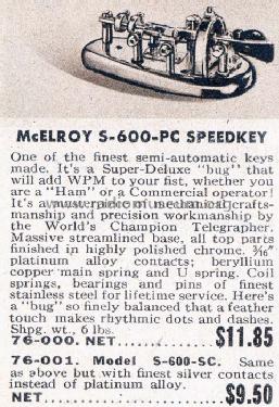 S-600-PC Speedkey ; McElroy, T.R.; (ID = 662968) Morse+TTY