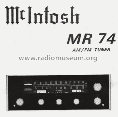 AM/FM Tuner MR 74; McIntosh Audio (ID = 2397991) Radio