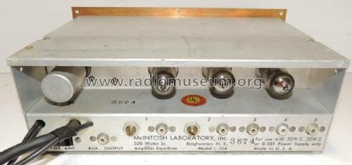 Amplifier-Equalizer C104; McIntosh Audio (ID = 1826182) Ampl/Mixer