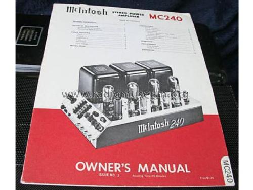 MC-240 2P629; McIntosh Audio (ID = 656675) Ampl/Mixer
