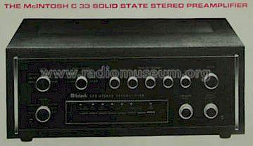 Solid State Stereo Preamplifier C 33; McIntosh Audio (ID = 477367) Ampl/Mixer
