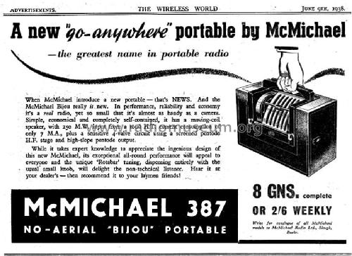 Bijou Portable 387; McMichael Radio Ltd. (ID = 1510474) Radio