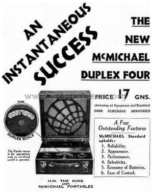 Duplex Four Type S; McMichael Radio Ltd. (ID = 1510466) Radio