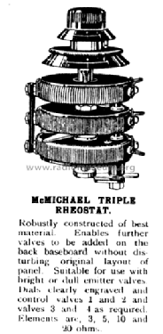 Triple Rheostat ; McMichael Radio Ltd. (ID = 671763) Radio part