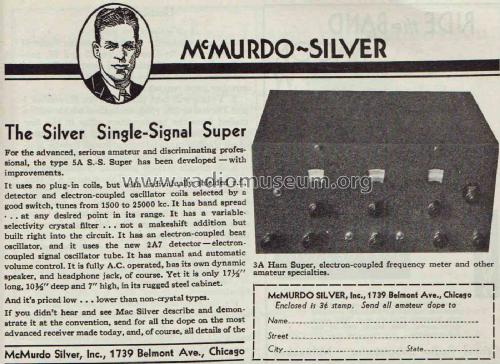 Single Signal Super 5A; McMurdo Silver, Inc. (ID = 2067717) Amateur-R