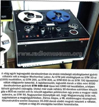 Studio Magnetofon STM-610/12; Mechanikai (ID = 2716517) R-Player