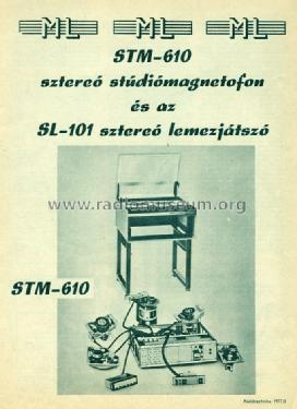 Studio Magnetofon STM-610/12; Mechanikai (ID = 894387) R-Player