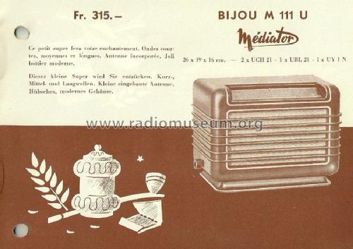 Bijou M111AU ; Mediator; La Chaux- (ID = 1154749) Radio