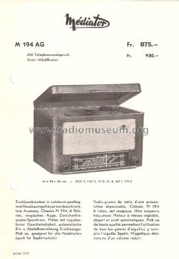 M194AG ; Mediator; La Chaux- (ID = 1152972) Radio