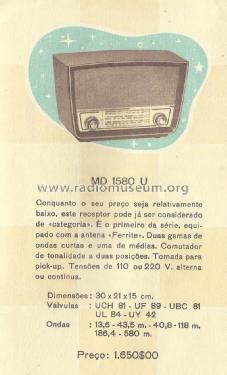 MD1580U; Mediator; La Chaux- (ID = 2069632) Radio