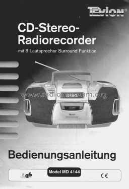 Tevion 3-D Surround Portable CD Stereo Radio Cassette Recorder MD4144; Medion; Essen (ID = 2646952) Radio